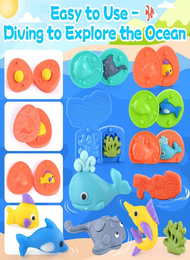 PLAY Ocean Color Dough Kit with Sea Animals Molds, Under the Sea Toys Set for Sensory Play - Boat Whale Shark Crab Fish Cutters, Educational Arts and Crafts Gift for Kids 3 4 5 6 Year Old Boys & Girls - Image 5